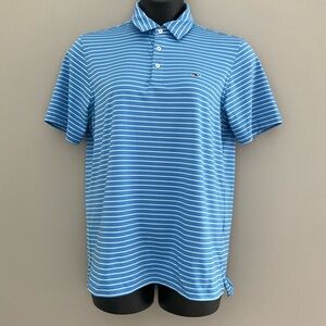 Vineyard Vines Men’s Blue and White Striped Golf Shirt